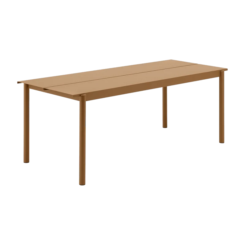 Table d'extérieur en acier orange 200 x 75 cm Linear - Muuto