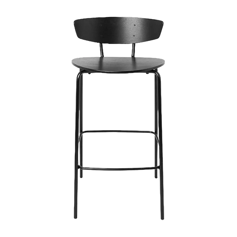 Chaise de bar en métal noir Herman S 64 cm - Ferm Living