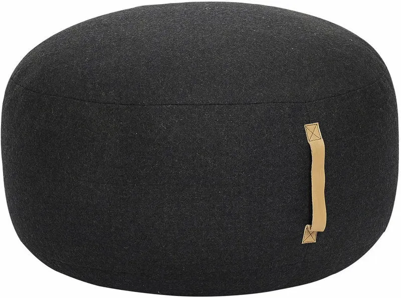 Pouf en laine gris foncé - Hübsch