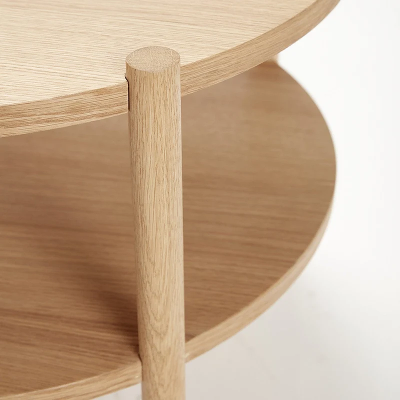 Table basse avec 2 plateaux en chêne naturel Round - Hübsch