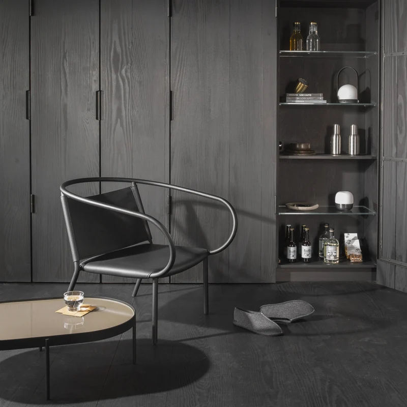 Table basse en acier beige 75 cm NoNo - Audo