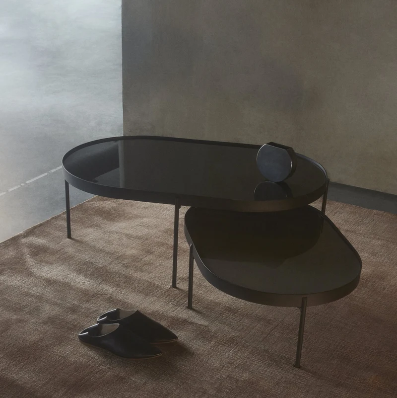 Table basse en acier beige 75 cm NoNo - Audo