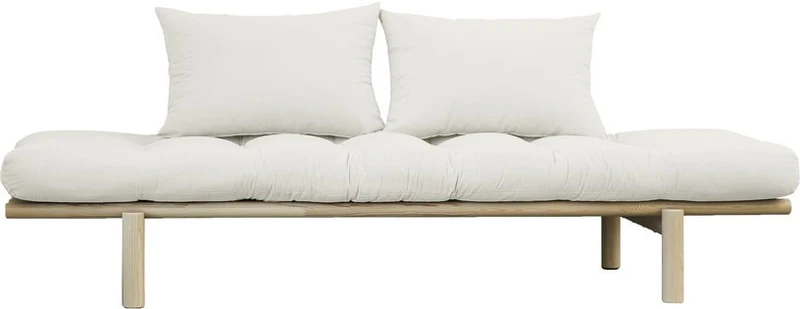 Lit de jour en bois naturel et matelas écru Pace - Karup Design