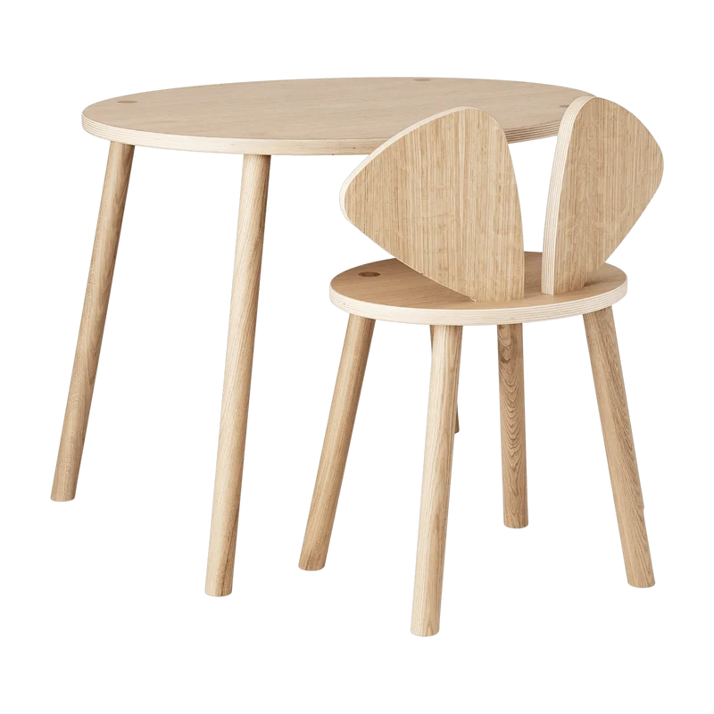 Set table et chaise en bois Mouse - Nofred