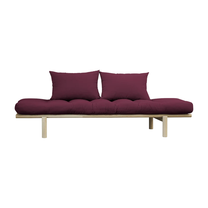 Lit de jour en bois naturel et coton violet Pace - Karup Design