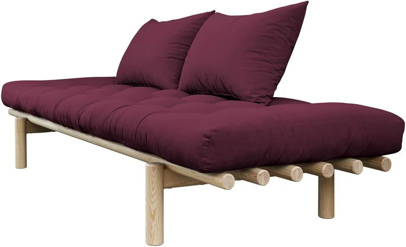Lit de jour en bois naturel et coton violet Pace - Karup Design