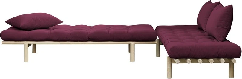 Lit de jour en bois naturel et coton violet Pace - Karup Design