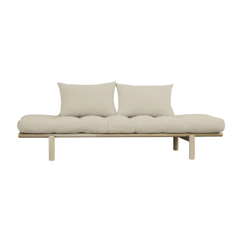 Lit de jour en bois naturel et coton beige Pace - Karup Design