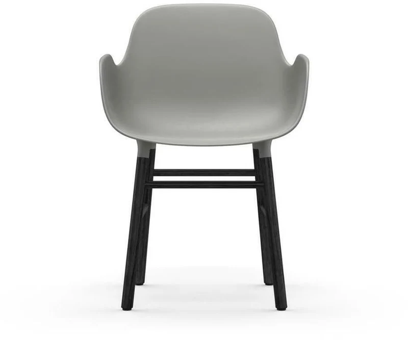 Chaise avec accoudoirs en bois noir et pp gris Form - Normann Copenhagen