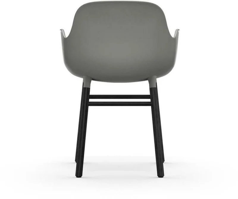 Chaise avec accoudoirs en bois noir et pp gris Form - Normann Copenhagen