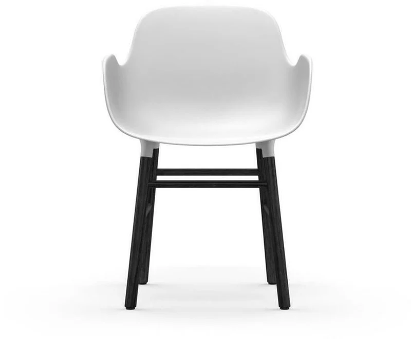 Chaise avec accoudoirs en bois noir et pp blanc Form - Normann Copenhagen