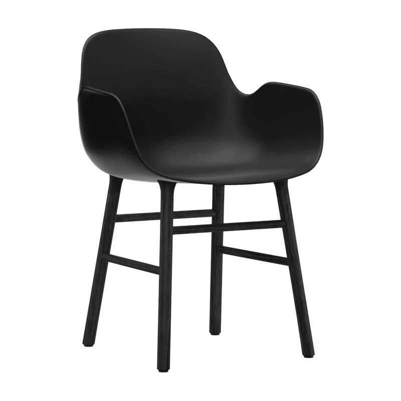 Chaise avec accoudoirs en bois noir et pp noir Form - Normann Copenhagen