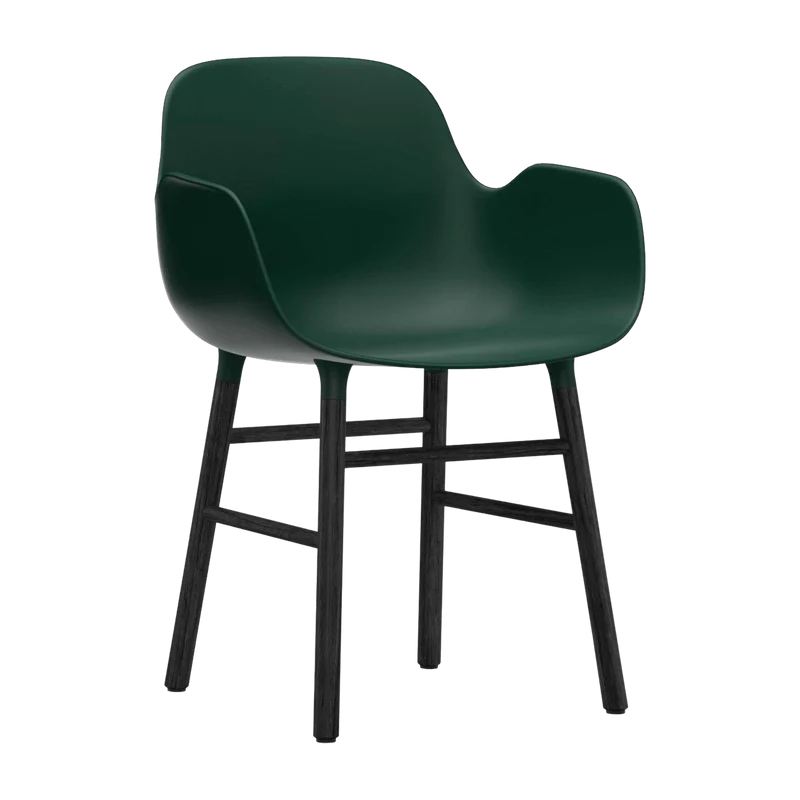 Chaise avec accoudoirs en bois noir et pp vert Form - Normann Copenhagen