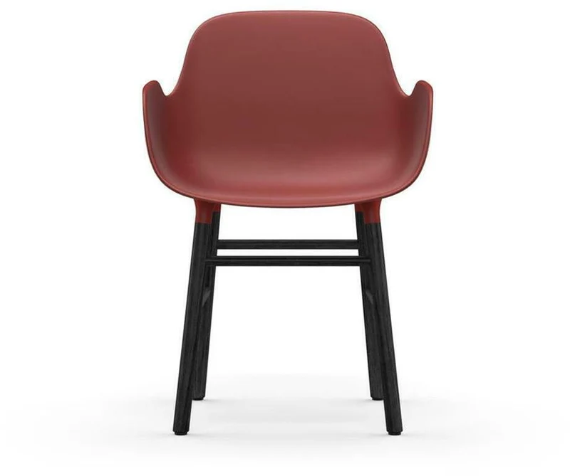 Chaise avec accoudoirs en bois noir et pp rouge Form - Normann Copenhagen