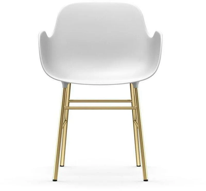 Chaise avec accoudoirs en laiton et pp blanc Form - Normann Copenhagen