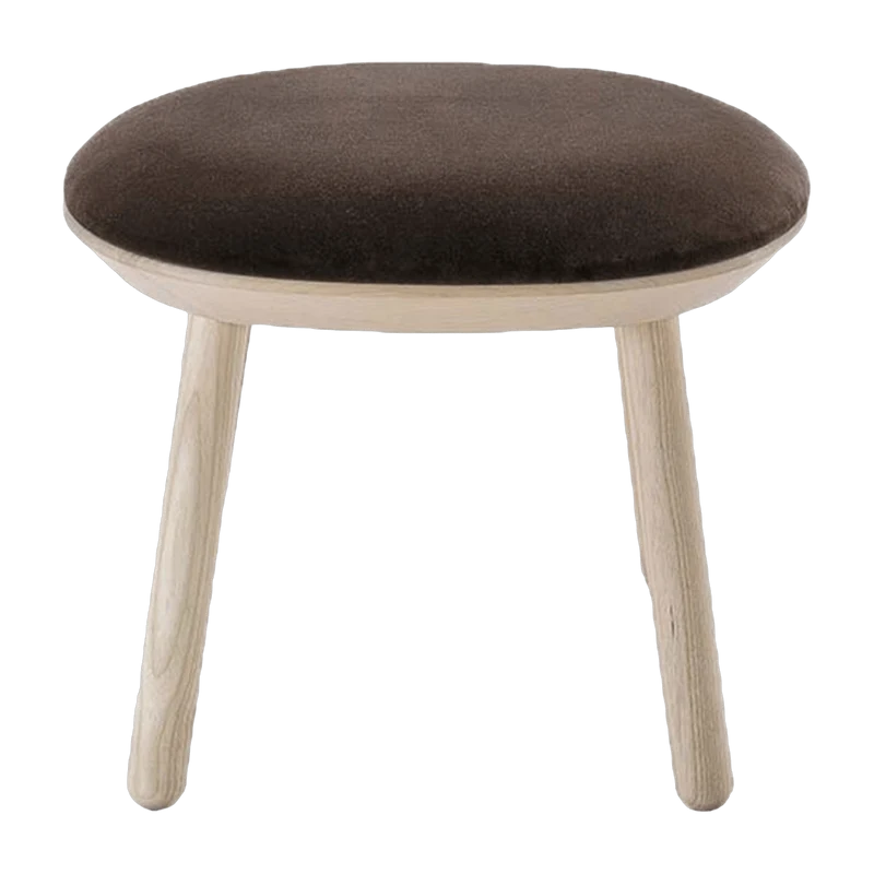 Tabouret en velours marron Naïve - Emko