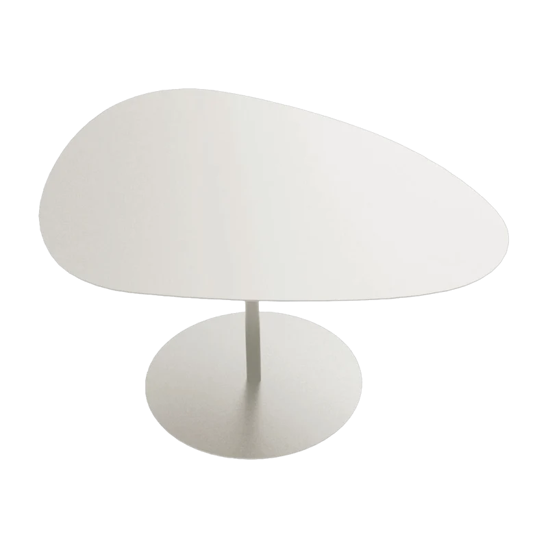 Table basse en acier blanc Galet n°2 - Matière Grise