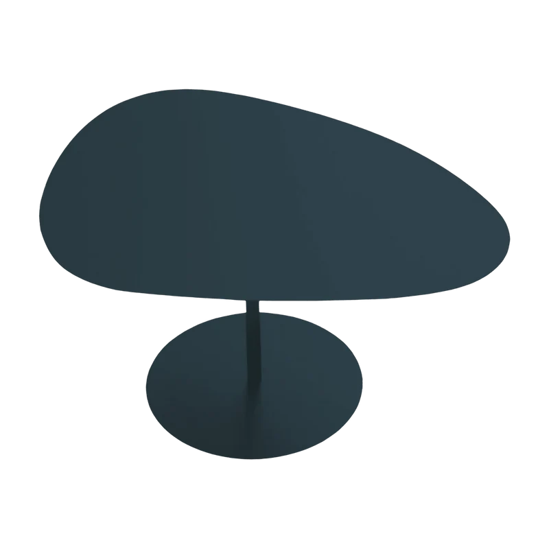 Table basse en acier bleu canard Galet n°2 - Matière Grise