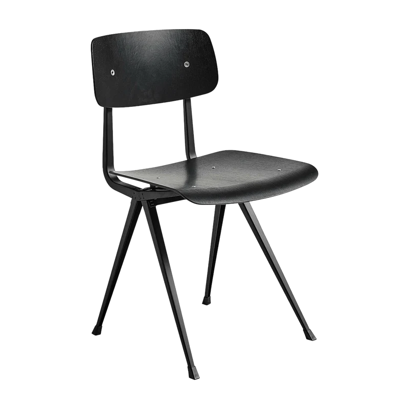 Chaise en acier et bois de chêne noir Result - HAY