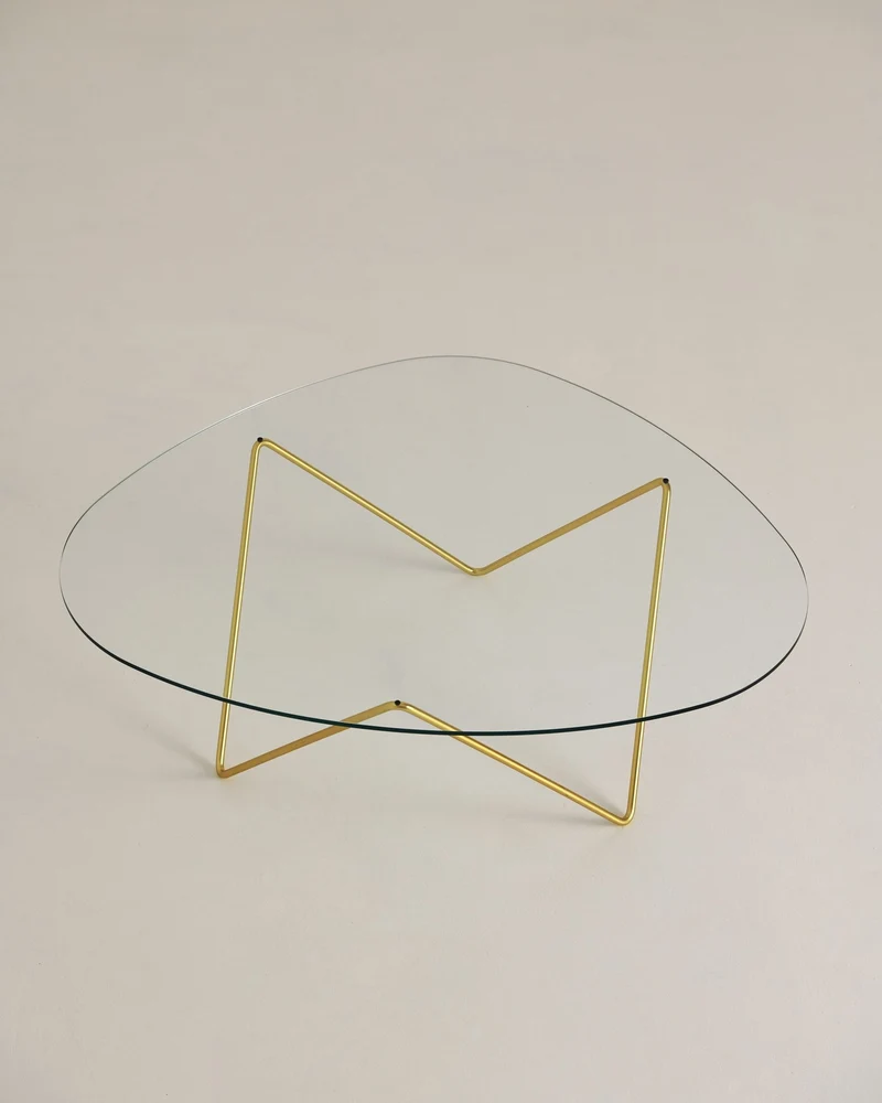 Table basse en laiton et verre Pedrera - Gubi