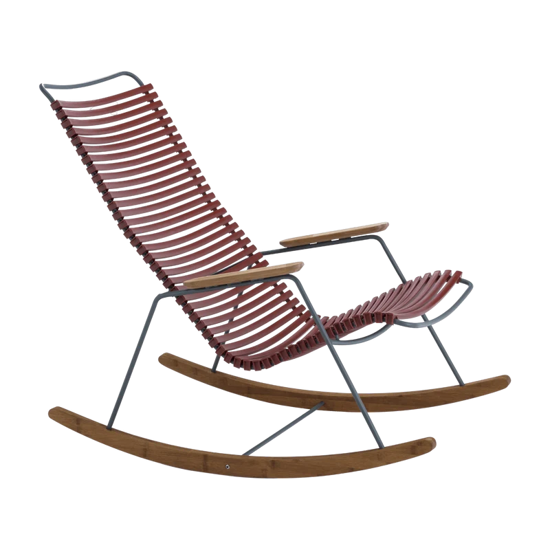 Chaise berçante en métal et plastique rouge Paprika CLICK - Houe