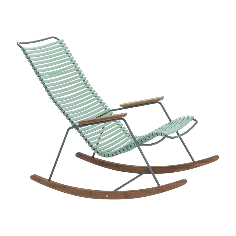 Chaise berçante en métal et plastique vert CLICK - Houe