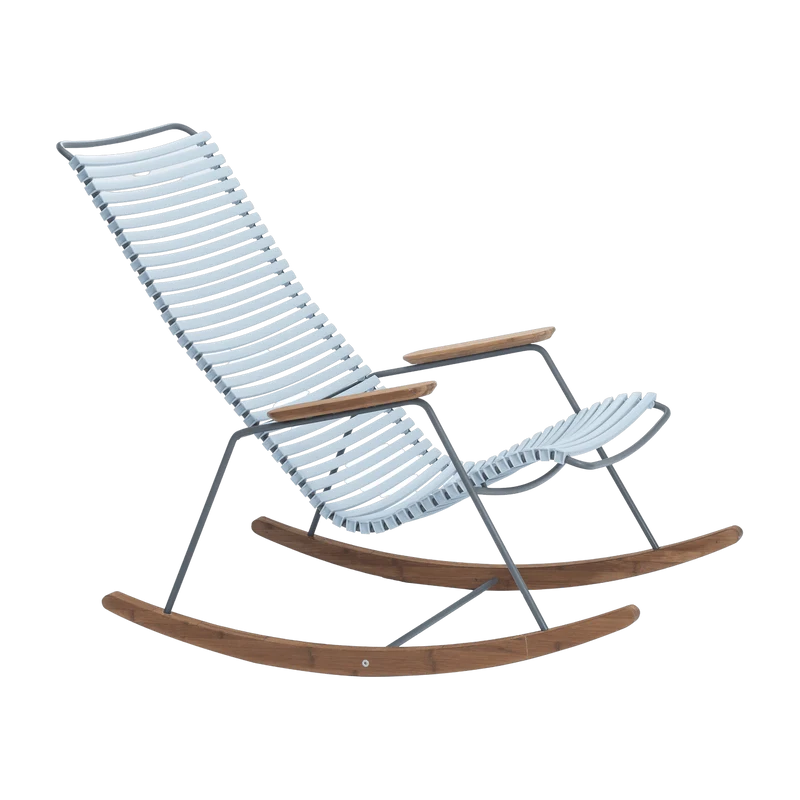 Chaise berçante en métal et plastique bleu clair CLICK - Houe