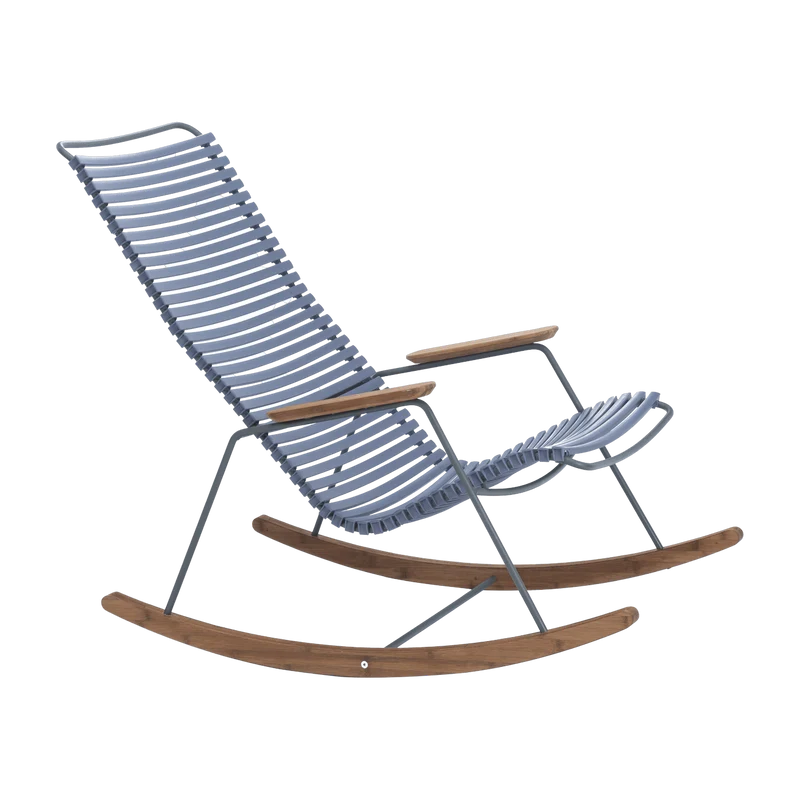 Chaise berçante en métal et plastique bleu CLICK - Houe
