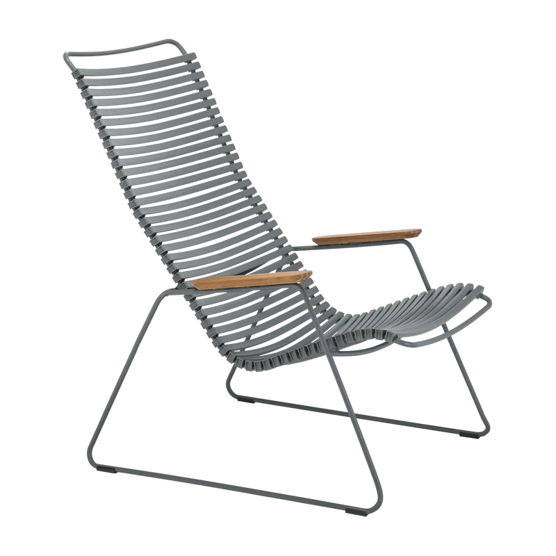 Chaise lounge en métal et plastique noir CLICK - Houe
