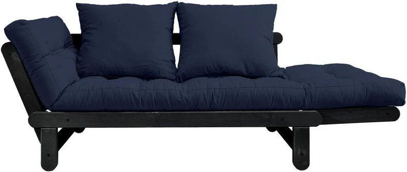 Canapé en bois noir convertible 2 places bleu marine Beat - Karup Design