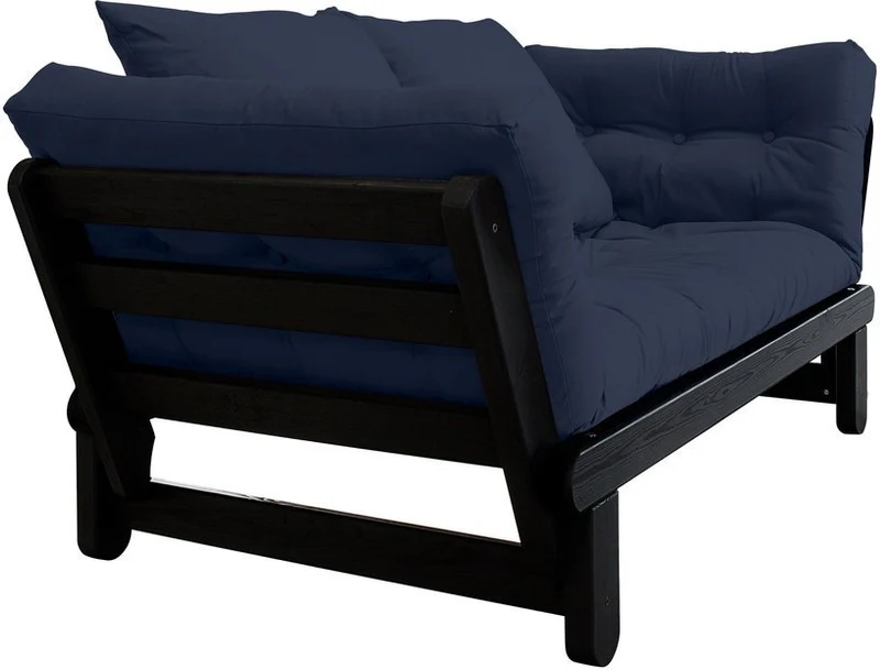 Canapé en bois noir convertible 2 places bleu marine Beat - Karup Design