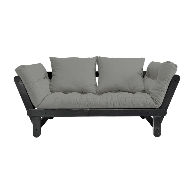 Canapé en bois noir convertible 2 places gris Beat - Karup Design