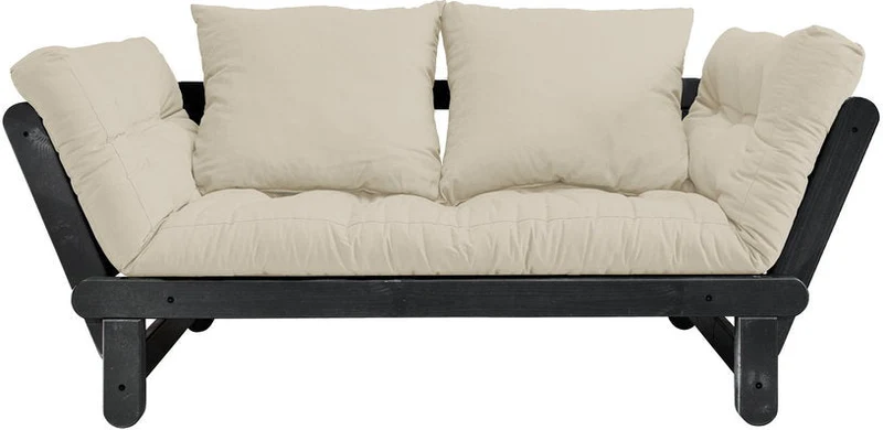Canapé en bois noir convertible 2 places beige Beat - Karup Design