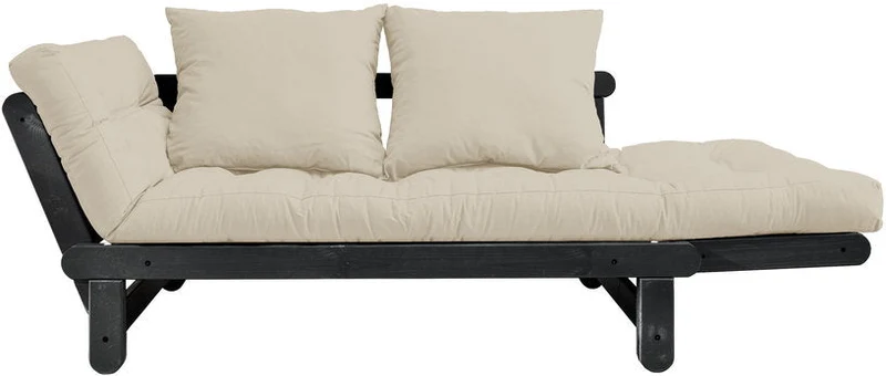 Canapé en bois noir convertible 2 places beige Beat - Karup Design