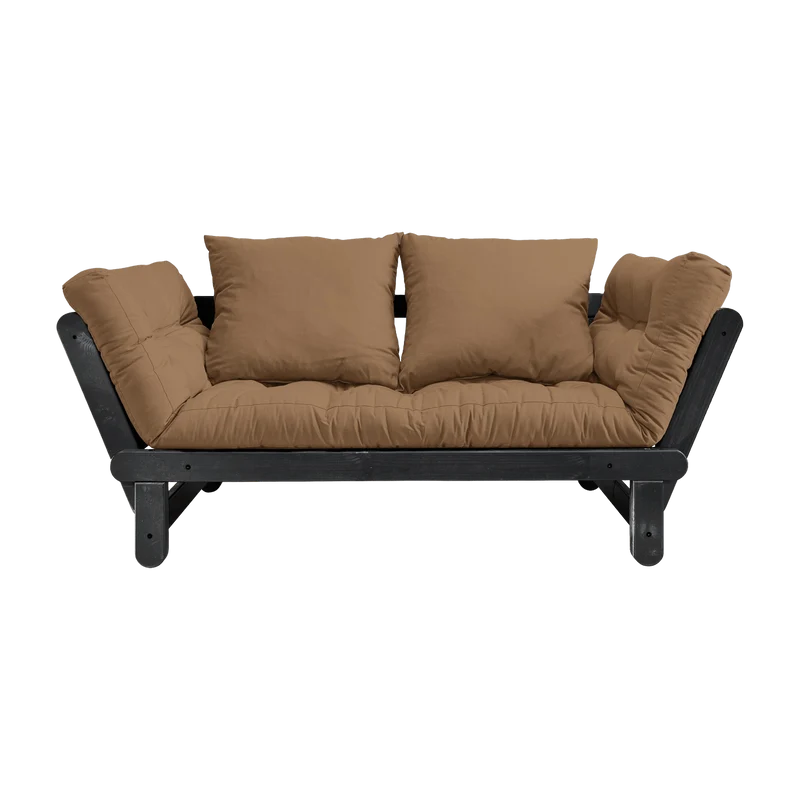 Canapé en bois noir convertible 2 places mocca Beat - Karup Design