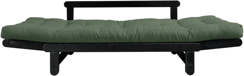 Canapé en bois noir convertible 2 places vert olive Beat - Karup Design