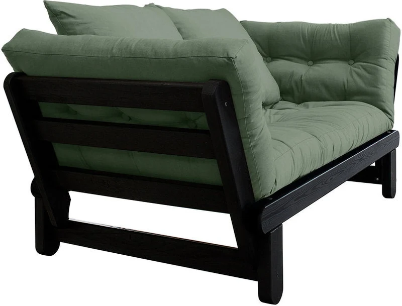 Canapé en bois noir convertible 2 places vert olive Beat - Karup Design
