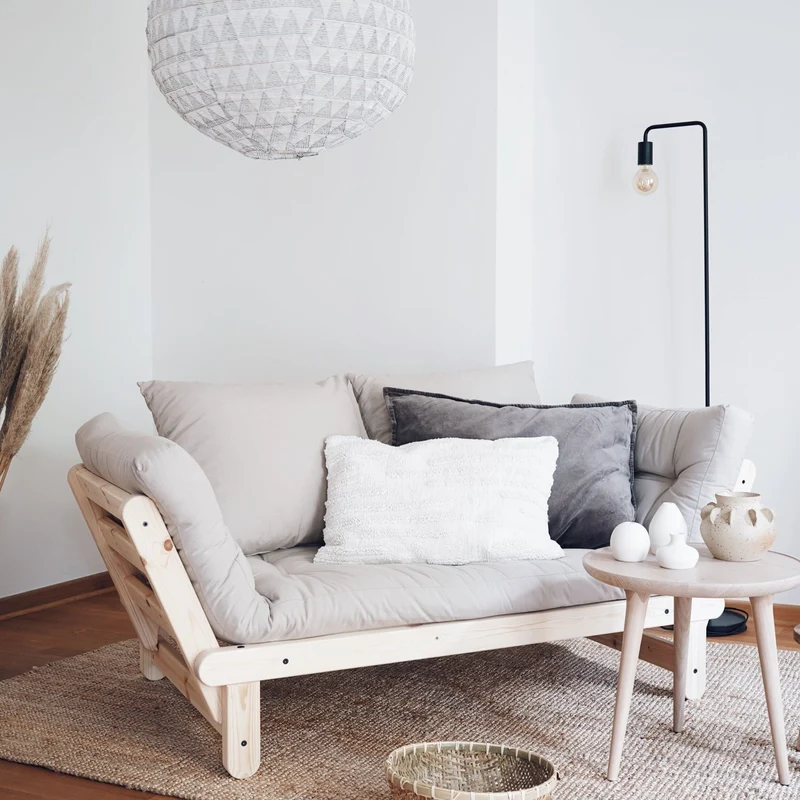 Canapé en bois noir convertible 2 places vert olive Beat - Karup Design