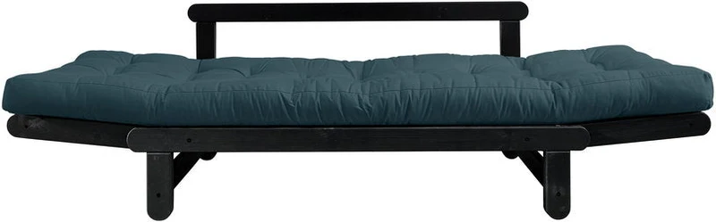 Canapé en bois noir convertible 2 places bleu petrol Beat - Karup Design