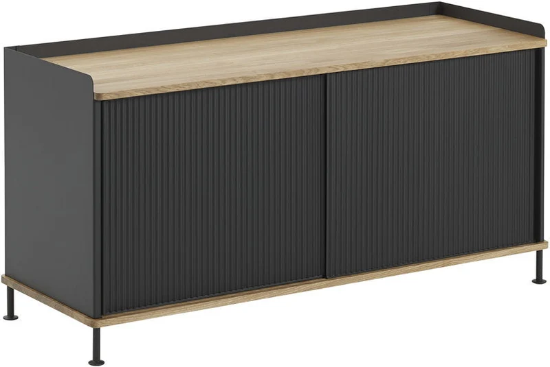 Buffet noir et chêne 124 cm Enfold - Muuto