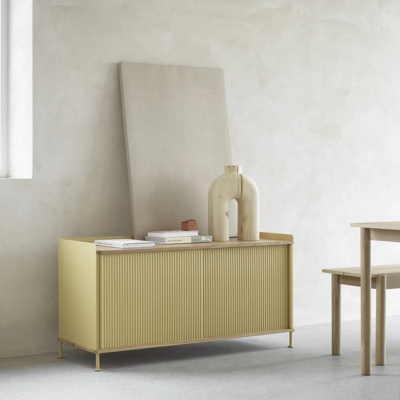 Buffet noir et chêne 124 cm Enfold - Muuto
