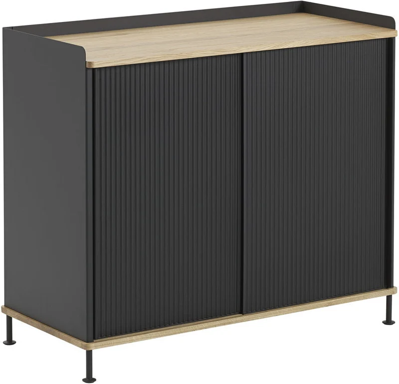 Cabinet noir et chêne 94 cm Enfold - Muuto