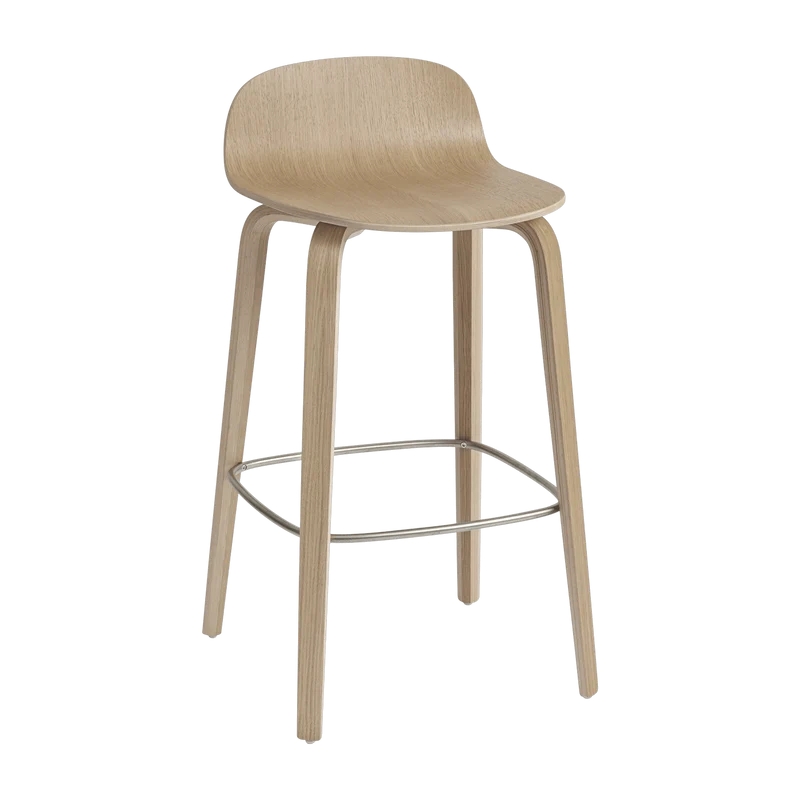 Chaise de bar 65 cm en chêne naturel Visu - Muuto