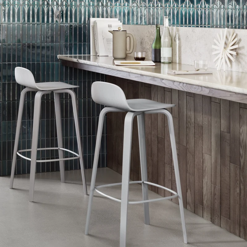 Chaise de bar 65 cm en chêne naturel Visu - Muuto