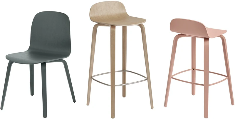 Chaise de bar 75 cm vert foncé Visu - Muuto