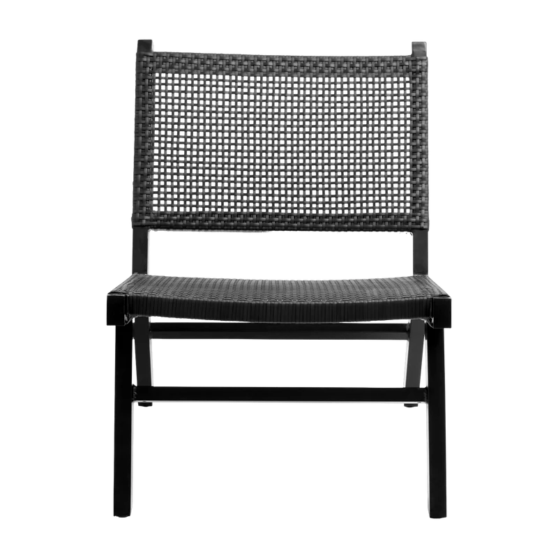 Chaise de jardin en osier noire Vasai - Nordal