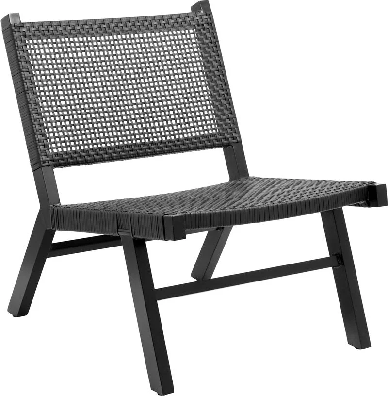 Chaise de jardin en osier noire Vasai - Nordal