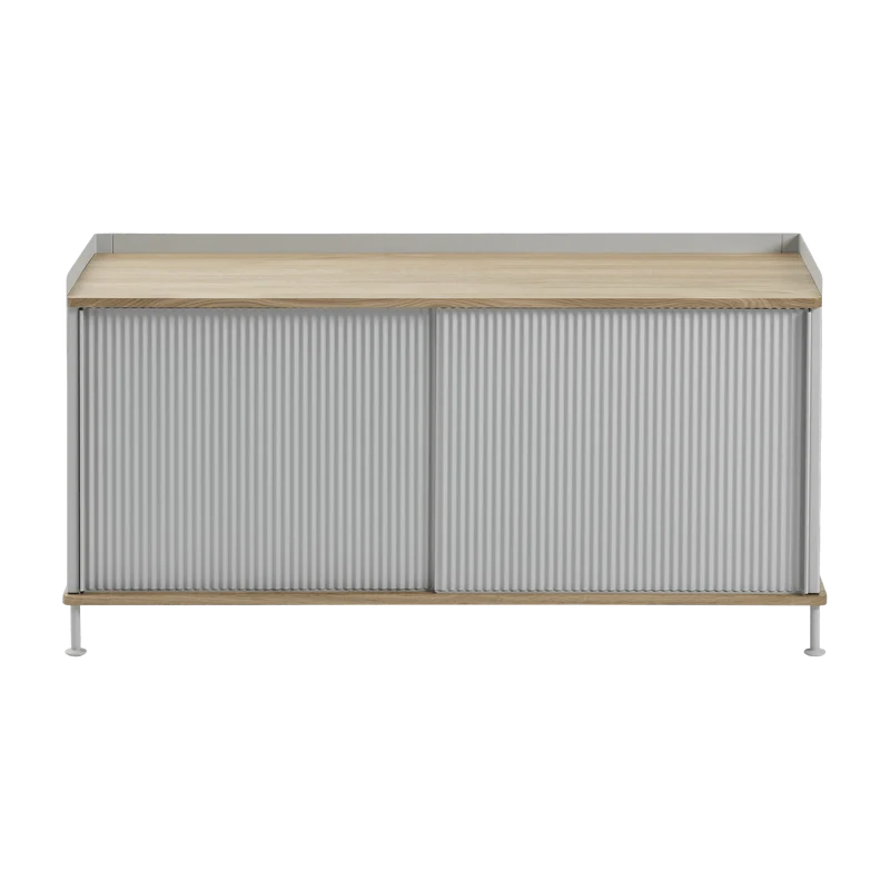 Buffet gris et chêne 124 cm Enfold - Muuto