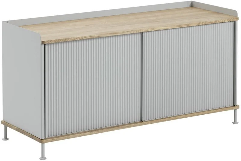 Buffet gris et chêne 124 cm Enfold - Muuto