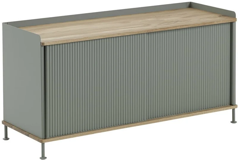 Buffet vert gris et chêne 124 cm Enfold - Muuto